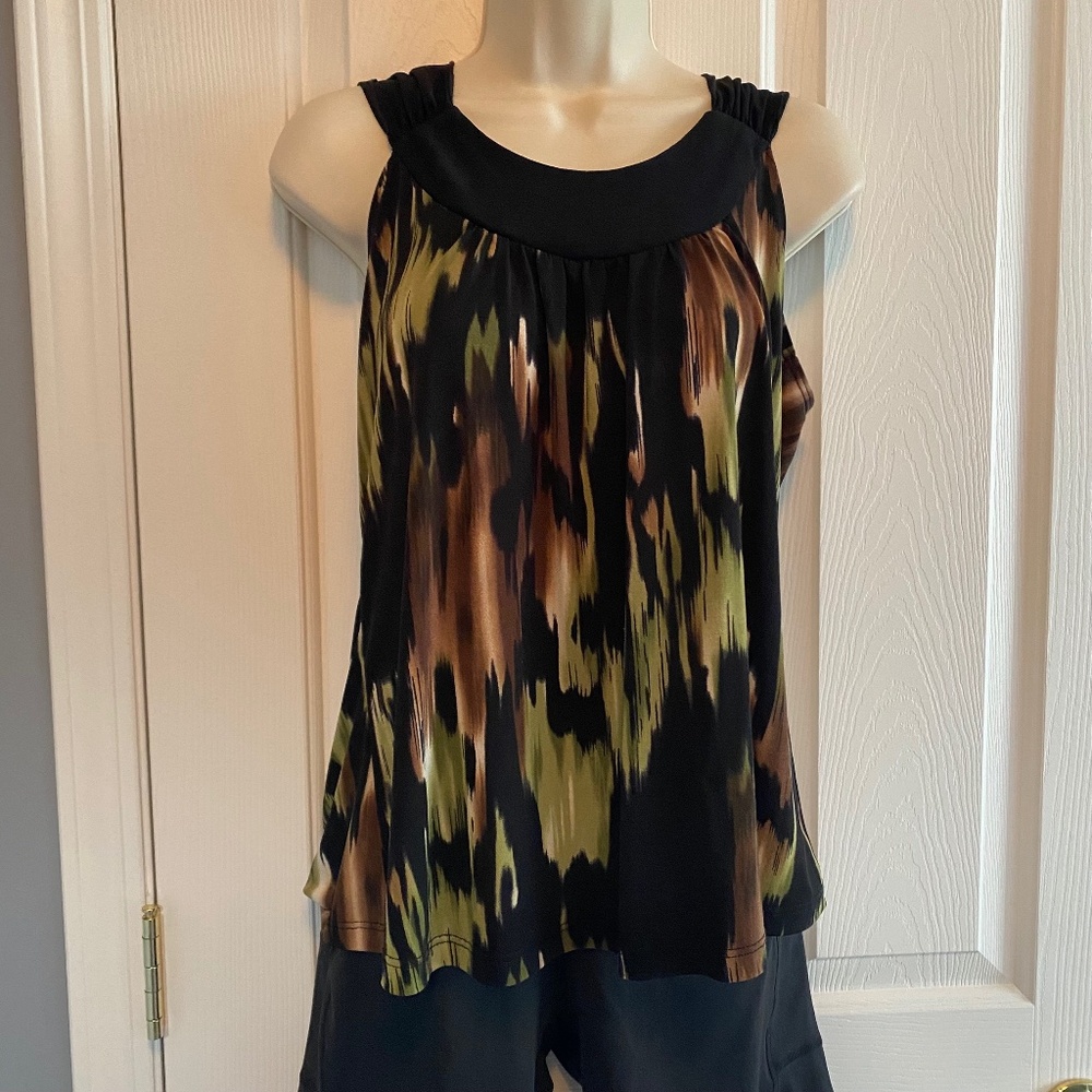 BUY 2 ITEMS GET 1 FREE - Perception Concept Watercolour Sleeveless Blouse Sz L
